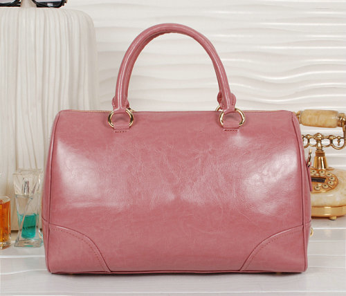 2014 Prada Shiny Leather Two Handle Bag BL0822 pink - Click Image to Close